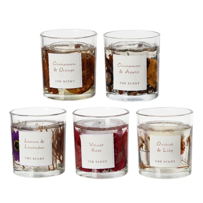 CANDELA VETRO H.9CM. FIORI SECCHI 5 ASSORTITI